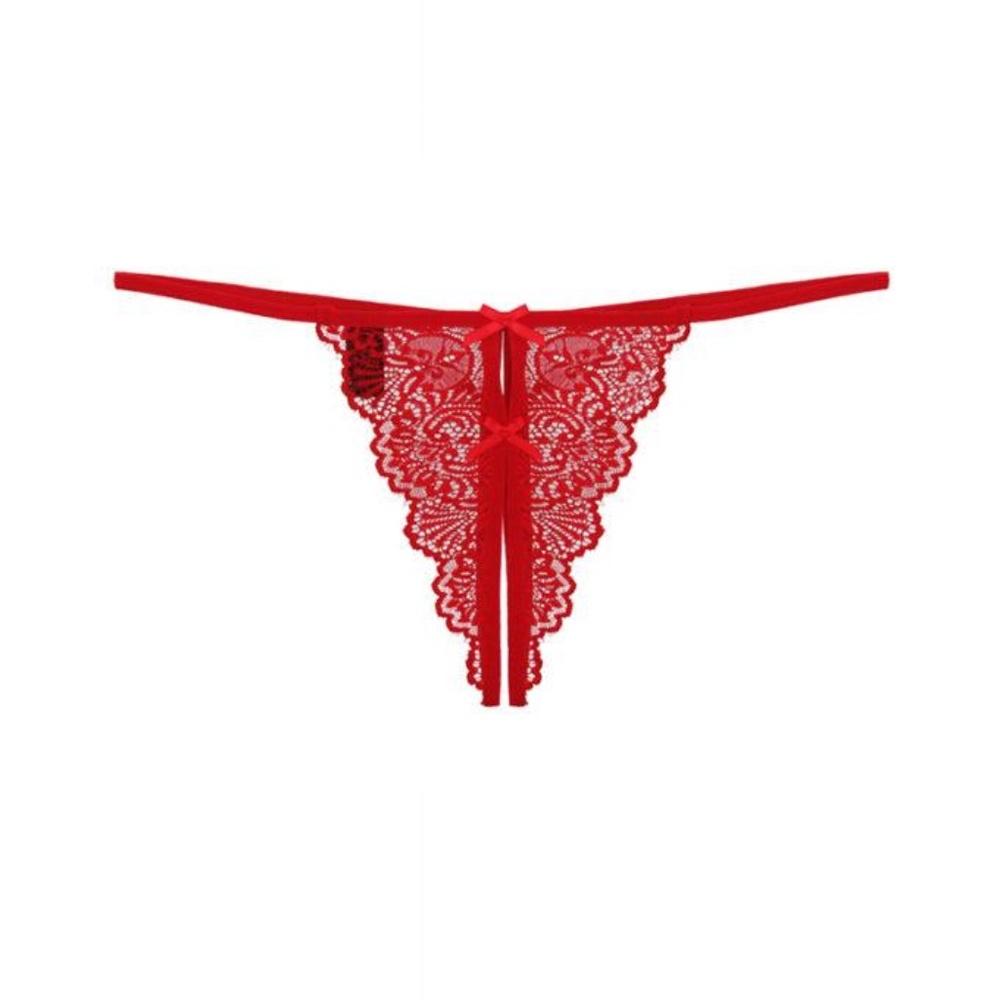 Lace G-String Open Crotch Thong Panty NEW!